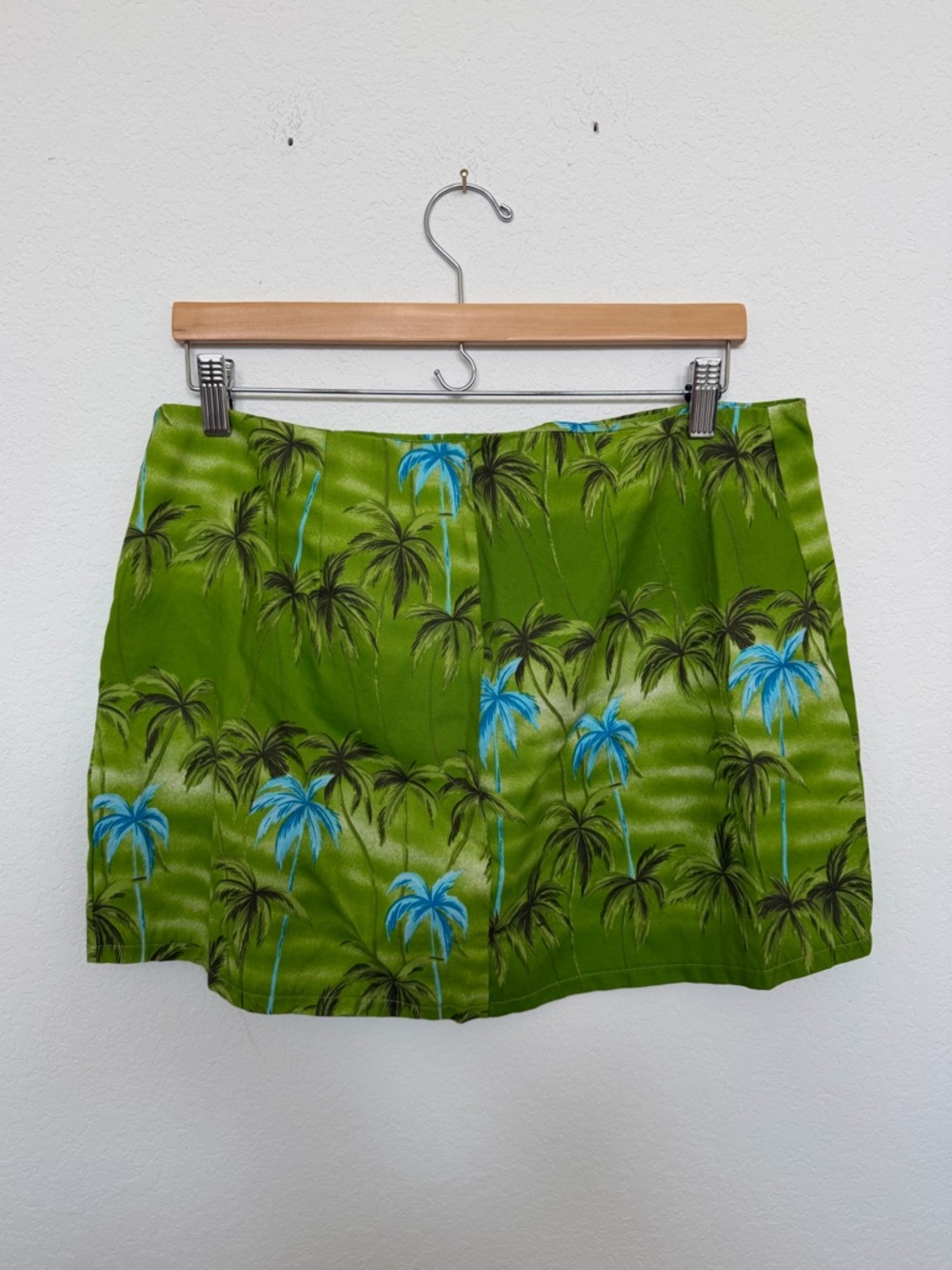 Lisa Says Gah Mini Skirt Size Large Green Tropical Vacation Beach - Picture 2 of 5